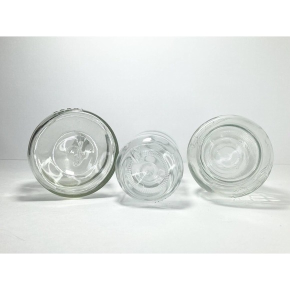 Set of 3 Vintage 1960’s Apothecary Storage Decor Clear Glass Bottles/Jars, 6”-8” - Picture 6 of 6